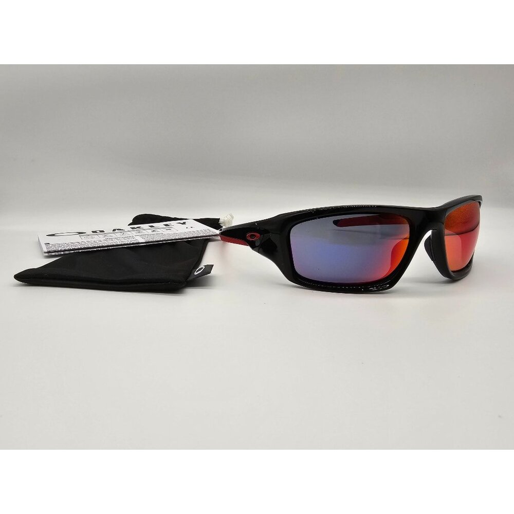 Oakley Valve Sunglasses Polished Black Frame Red Iridium Lens